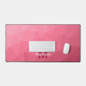 Roos roze magenta Geometric Mesh Pattern monogram Bureaumat (Keyboard & Muis)