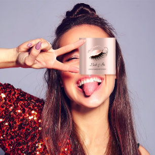 Roos Roze Makeup Artist Lashes Extension Microblad Vierkante Visitekaartje