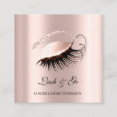 Roos Roze Makeup Artist Lashes Extension Microblad Vierkante Visitekaartje (Voorkant)