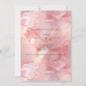 Roos Roze Marmer 50ste verjaardag Kaart (Achterkant)