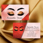 Roos Roze & Maroon Folie Lash en Brow Branding Visitekaartje