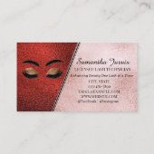 Roos Roze & Maroon Folie Lash en Brow Branding Visitekaartje (Achterkant)