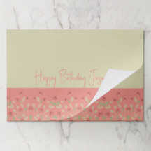 Roos roze met crèmepapier