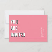 Roos Roze Minimal Church Uitnodigen (Voorkant)