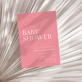 Roos Roze Minimalistisch Baby shower Kaart