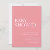 Roos Roze Minimalistisch Baby shower Kaart (Voorkant)