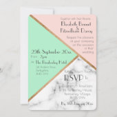 Roos Roze & Mint Groen Huwelijksuitnodiging Kaart (Voorkant)