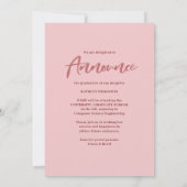 Roos Roze Modern Script Arch Photo Collage AFSTUDE Aankondiging (Achterkant)