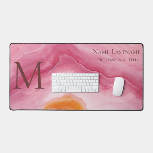 Roos Roze monogram Bureaumat (Keyboard & Muis)