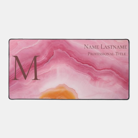 Roos Roze monogram Bureaumat (Voorkant)