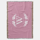 Roos Roze monogram Deken (Voorkant Verticaal)