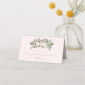 Roos Roze Moody Floral Boho Wedding Plaatskaartje (Voorkant)
