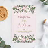 Roos Roze Moody Floral Boho Wedding Programme