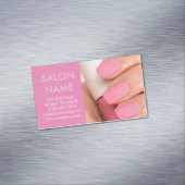 roos roze nagels mode beauty SPA nagelsalon Visitekaartje Magneet (Voorbeeld)