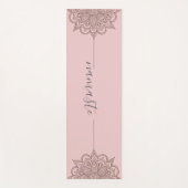 Roos Roze Namaste Script Mandala Yogamat (Voorkant)