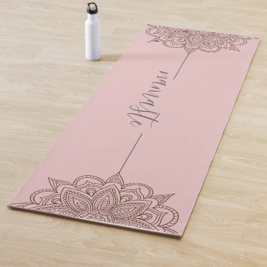 Roos Roze Namaste Script Mandala Yogamat (In situ)