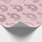 Roos Roze Olifanten Baby shower Princess Boy Cadeaupapier (Hoek)