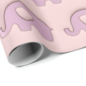 Roos Roze Olifanten Baby shower Princess Boy Cadeaupapier (Rol Hoek)