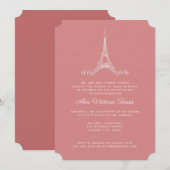 Roos roze olifantentoren onder de sterren Quinceañ Kaart (Voorkant / Achterkant)