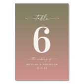 Roos roze ombre monogrammed Wedding Green & Dusty Kaart (Voorkant)