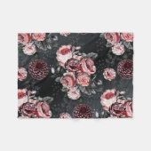  Roos Roze Paars en grijs patroon Fleece Deken (Voorkant (Horizontaal))