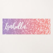 Roos roze paarse faux sparkles glitters Jouw naam Yogamat (Voorkant (horizontaal))