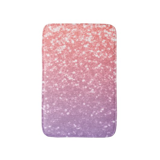 Roos roze paarse lavendel faux schittert glitters badmat (Voorkant Verticaal)