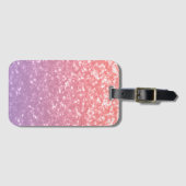 Roos roze paarse lavendel faux schittert glitters bagagelabel (Voorkant (horizontaal))