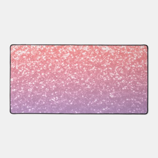 Roos roze paarse lavendel faux schittert glitters bureaumat (Voorkant)