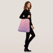 Roos roze paarse lavendel faux schittert glitters crossbody tas (Op model)