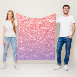 Roos roze paarse lavendel faux schittert glitters fleece deken