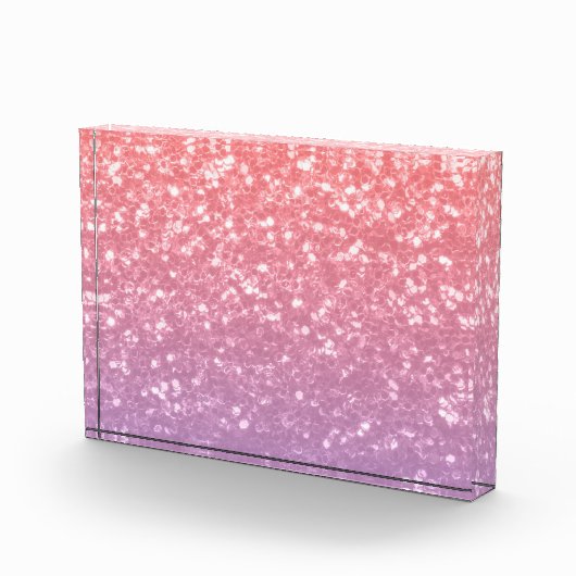 Roos roze paarse lavendel faux schittert glitters fotoblokken (Rechts)