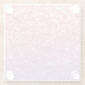 Roos roze paarse lavendel faux schittert glitters glazen onderzetter (Achterkant)