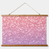 Roos roze paarse lavendel faux schittert glitters hangend wandkleed (Voorkant)