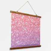 Roos roze paarse lavendel faux schittert glitters hangend wandkleed (Gebogen)