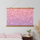 Roos roze paarse lavendel faux schittert glitters hangend wandkleed (Slaapkamer)