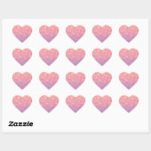 Roos roze paarse lavendel faux schittert glitters hart sticker (Vel)