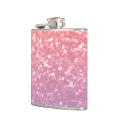 Roos roze paarse lavendel faux schittert glitters heupfles (Links)