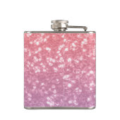 Roos roze paarse lavendel faux schittert glitters heupfles (Achterkant)