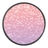 Roos roze paarse lavendel faux schittert glitters hockey puck (Voorkant)
