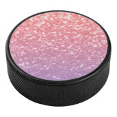 Roos roze paarse lavendel faux schittert glitters hockey puck (3/4)