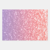 Roos roze paarse lavendel faux schittert glitters inpakpapier vel (Voorkant 2)