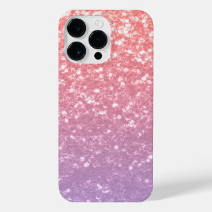 Roos roze paarse lavendel faux schittert glitters iPhone 14 pro max hoesje