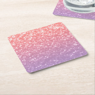 Roos roze paarse lavendel faux schittert glitters kartonnen onderzetters