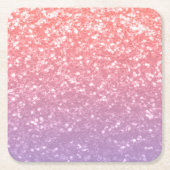 Roos roze paarse lavendel faux schittert glitters kartonnen onderzetters (Voorkant)