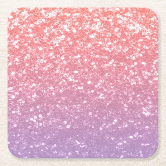 Roos roze paarse lavendel faux schittert glitters kartonnen onderzetters (Voorkant)