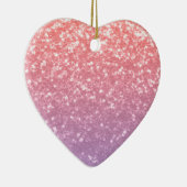 Roos roze paarse lavendel faux schittert glitters keramisch ornament (Rechts)