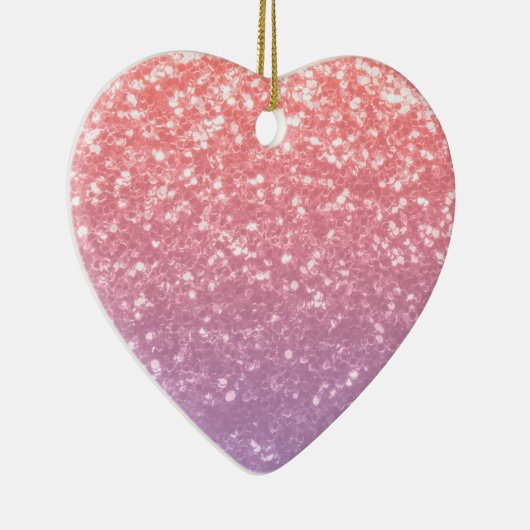 Roos roze paarse lavendel faux schittert glitters keramisch ornament (Rechts)