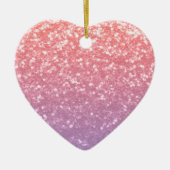 Roos roze paarse lavendel faux schittert glitters keramisch ornament (Voorkant)