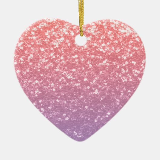 Roos roze paarse lavendel faux schittert glitters keramisch ornament (Voorkant)